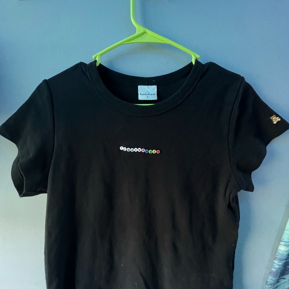 Black T-Shirt with Colorful TF Accents